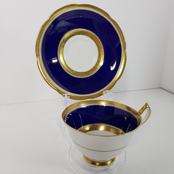 Vintage Collingwoods  English Teacup Cobalt Gold - Picture 2 of 11